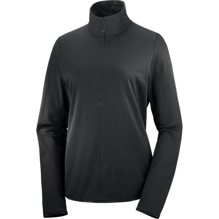 Chaquetas Salomon Essential Lightwarm Half Zip Mujer Negros | MX STAD904